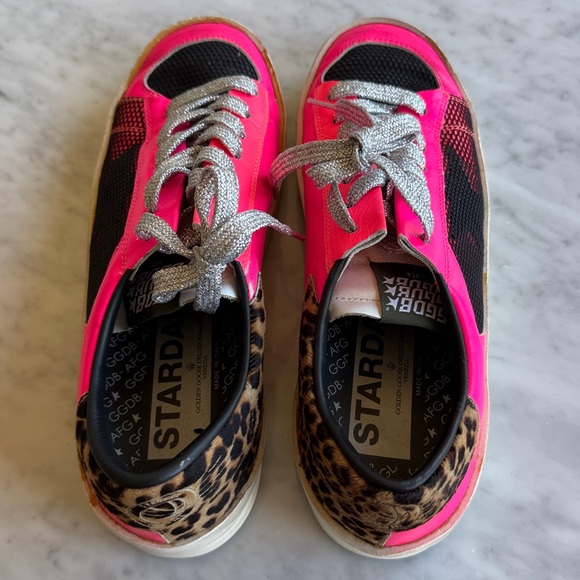 Golden Goose Stardan Hot Pink and Leopard Fur Heel - Picture 7 of 12